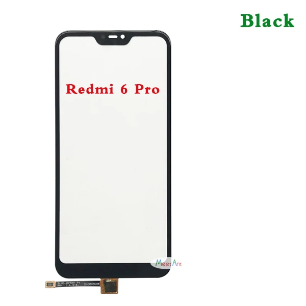 For Redmi 6Pro Black Высокое качество для Xiao mi Red mi 6 6A/5A сенсорный экран дигитайзер сенсор внешняя Передняя стеклянная панель объектива для Red mi 6 Pro/mi A2 Lite - Цвет: For Redmi 6Pro Black
