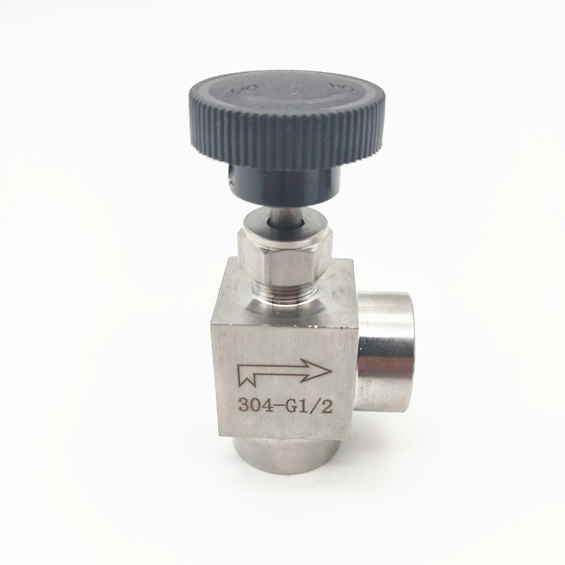 304 Stainless Steel 1/8" 1/4" 3/8" 1/2" BSP Female Thread Pipe Fitting Right Angle High Pressure Shut Off Needle Valve |