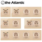 Настенная розетка FR 16 А с USB-разъемом, двойное, тройное, тройное, четверное, Золотое стекло