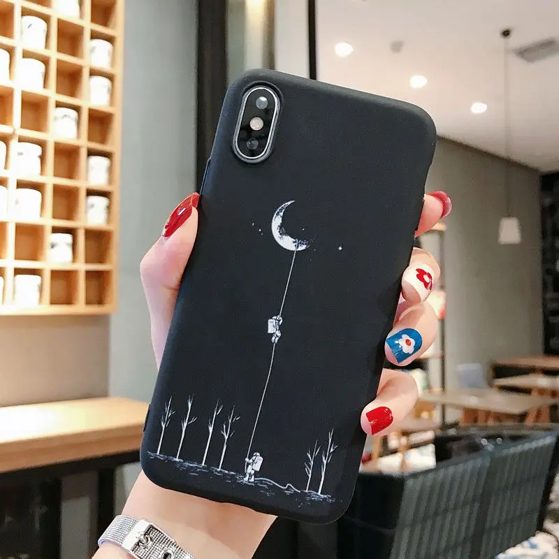 I05 Чехол для телефона YOUVEI для iPhone 5, 6, 6 S, 7, 7 Plus, 8, 8 Plus, X, XR, XS Max, милый силиконовый чехол с рисунком Луны, чехол для iPhone 7 - Цвет: I05