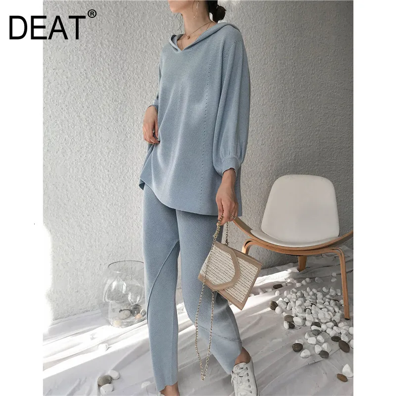 Комплект из двух предметов DEAT свободная Однотонная рубашка с v образным вырезом и