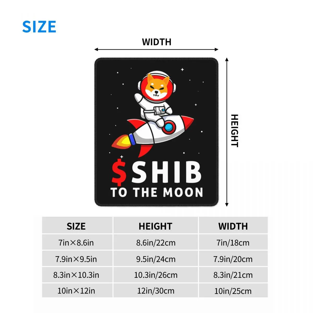 

$Shib To The Moon Shiba Inu Coin Token Crypto Mouse Pad Doge Bitcoin Cryptocurrency Lockedge Desk Mat Pads Office Home Deco Mat