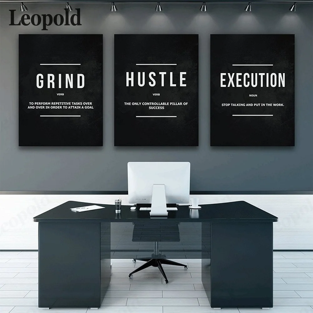 

Modern Canvas Poster Inspirational Quotes Black White English Phrases Posters Office Study Wall Art Pictures for Living Room