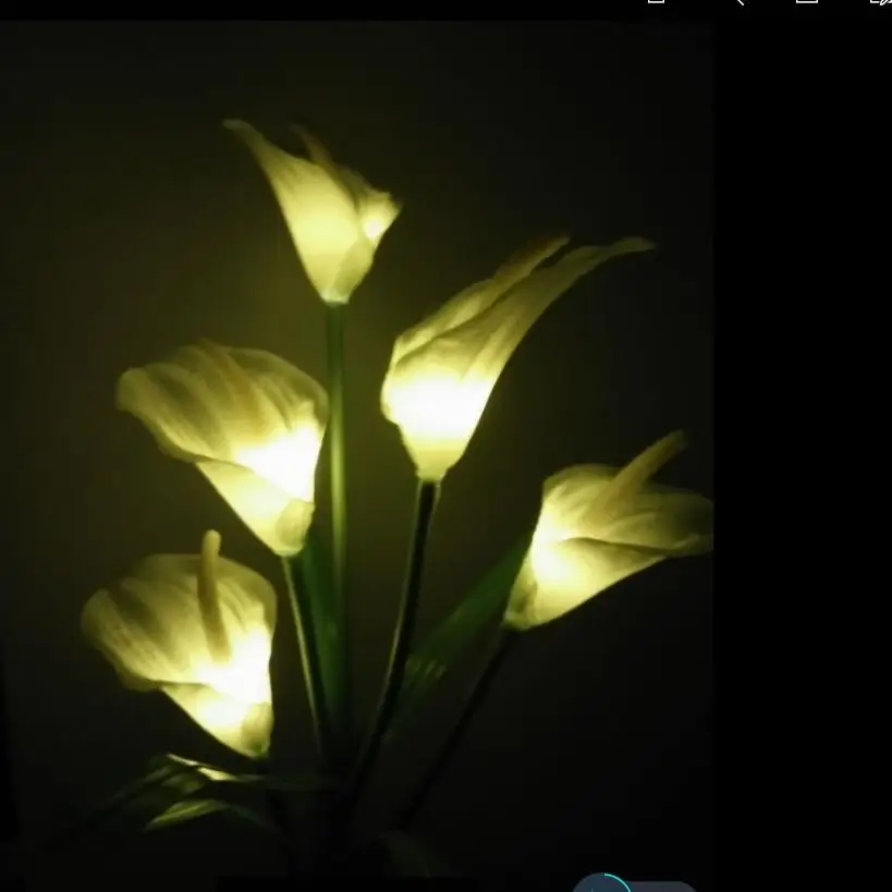 HiMISS 1 шт. Calla Lily Flower на солнечной батарее 5 светодиодов контактный светильник