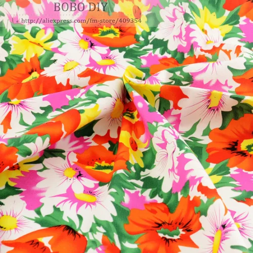 Новинка 2015 1 м с цветочным принтом хлопок поплин ткани для Модная одежда платье