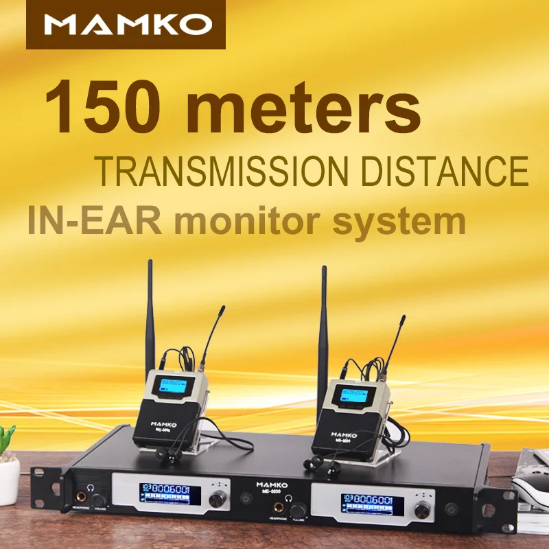 MAMKO ME-3200 In Ear Monitor Беспроводная система профессиональная для сценического представления 150 м дальность передачи