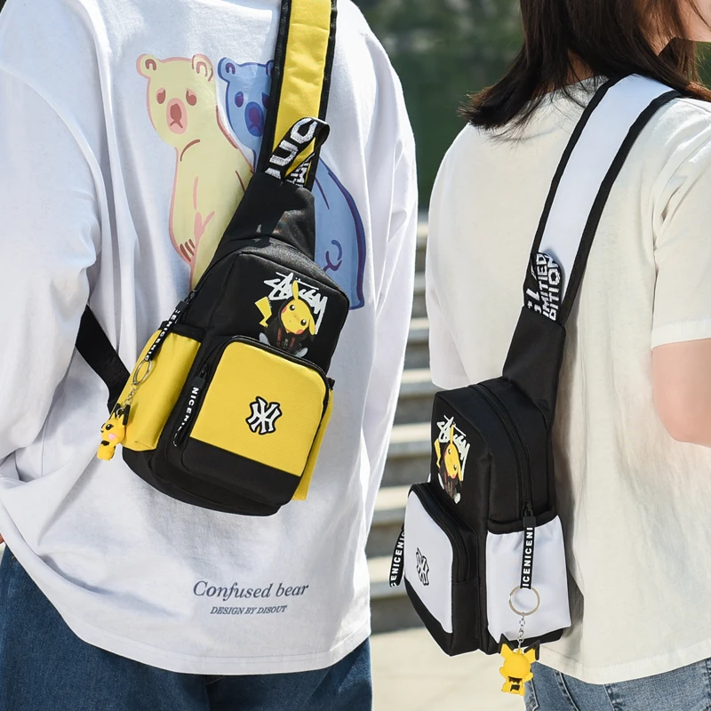 New Anime Bags Pokemon Pikachu Shoulder Bag Casual Small backpack Crossbody Cartoon Handbags Men Messenger | Игрушки и хобби