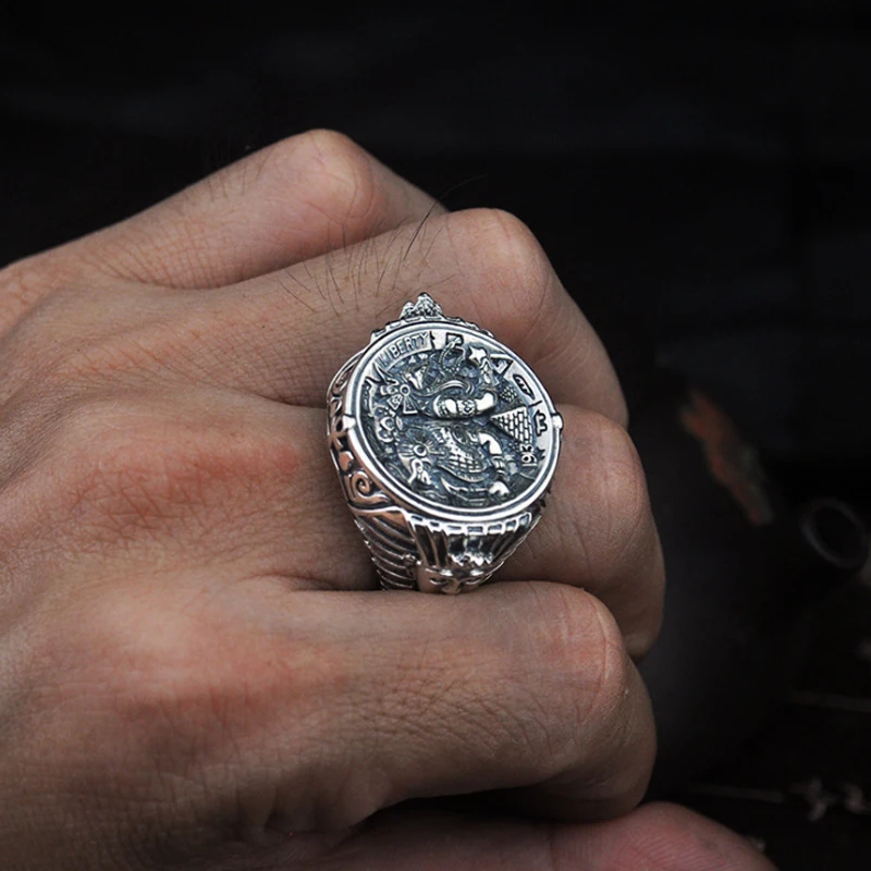 Египет Ми смерти Анубиса кольцо Для мужчин Египетский Древнего Египта тотемные
