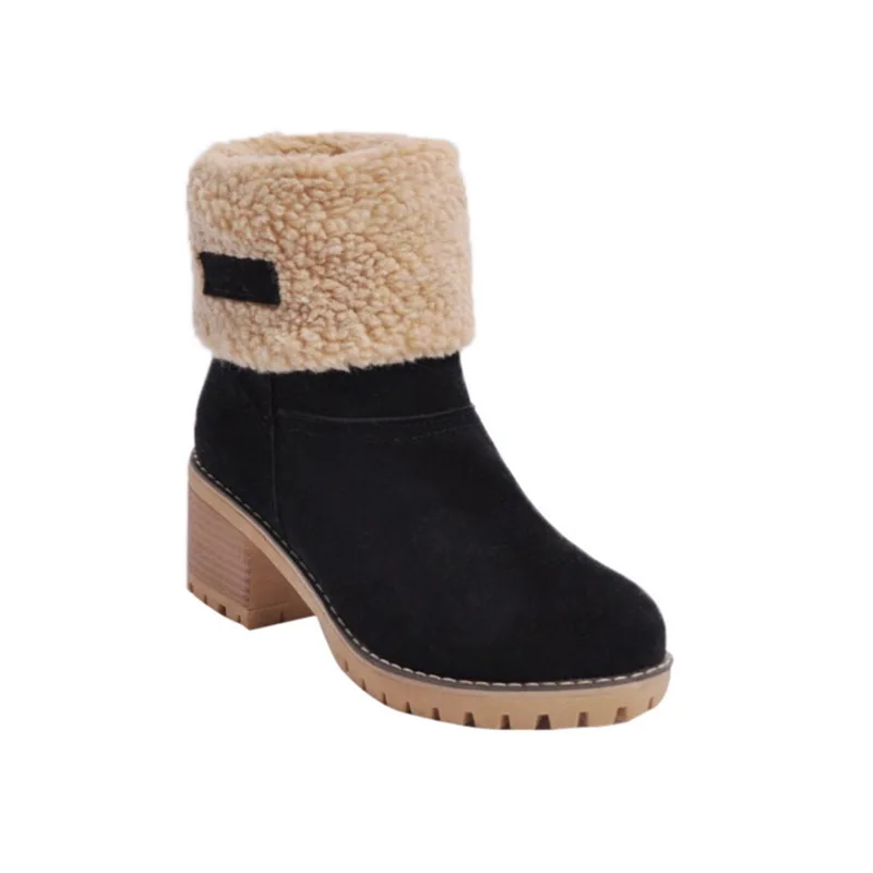 CYSINCOS/женские ботинки коллекция 2019 года зимние Теплая обувь с хлопковой