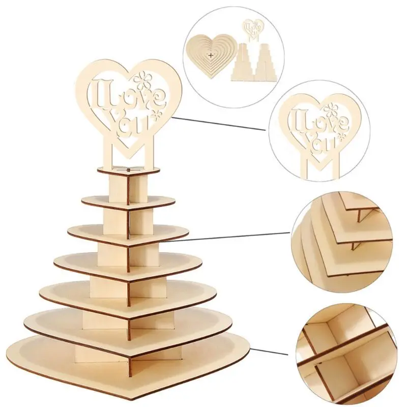 

I Love You Wooden Chocolate Candy Heart Wedding Centrepiece Display Stand Holder