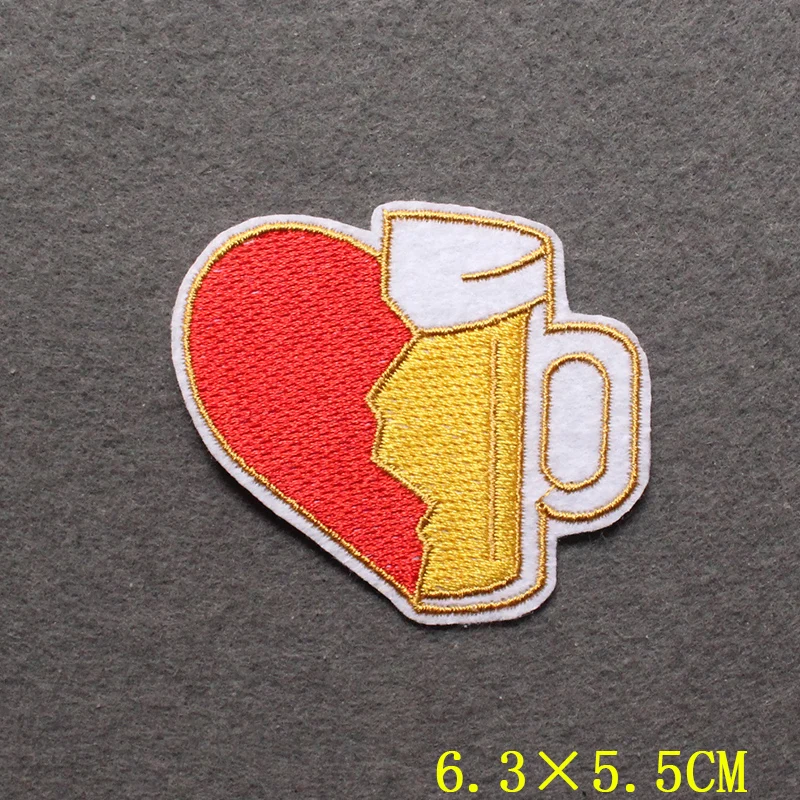 В форме сердца патч Вышивка Патчи для одежды в полоску красочные средства ухода