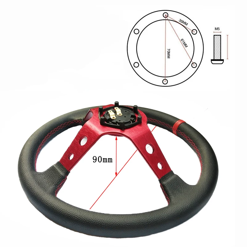 Автомобильный спорт гоночное рулевое колесо ГЛУБОКАЯ ТАРЕЛКА 90 мм Универсальный