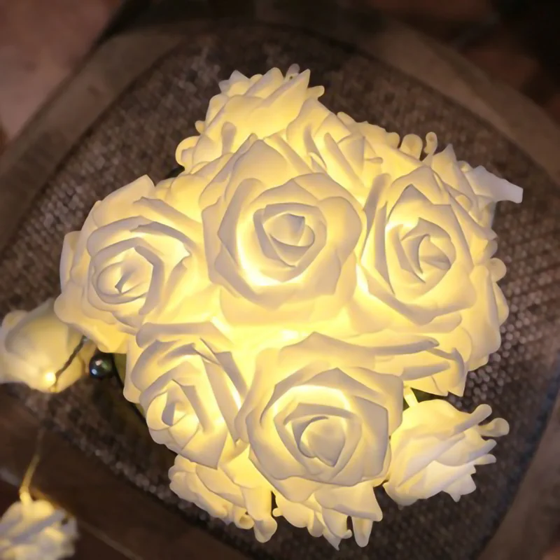 

Rose Lantern String Simulation Bubble Flower Lantern Valentine's Day Wedding Decoration String Lamp Battery USB Remote Control
