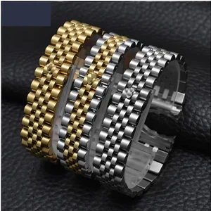 Watch Accessories Steel Strap Male 13mm 17mm 20mm Sports for Rolex Luxury Series Five Beads Solid St