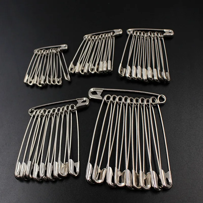 

Silver Tone Metal Safety Pins Stainless Steel Brooch Badge Jewelry Safety Pins Findings Sewing Craft Accessories 200pcs/lot