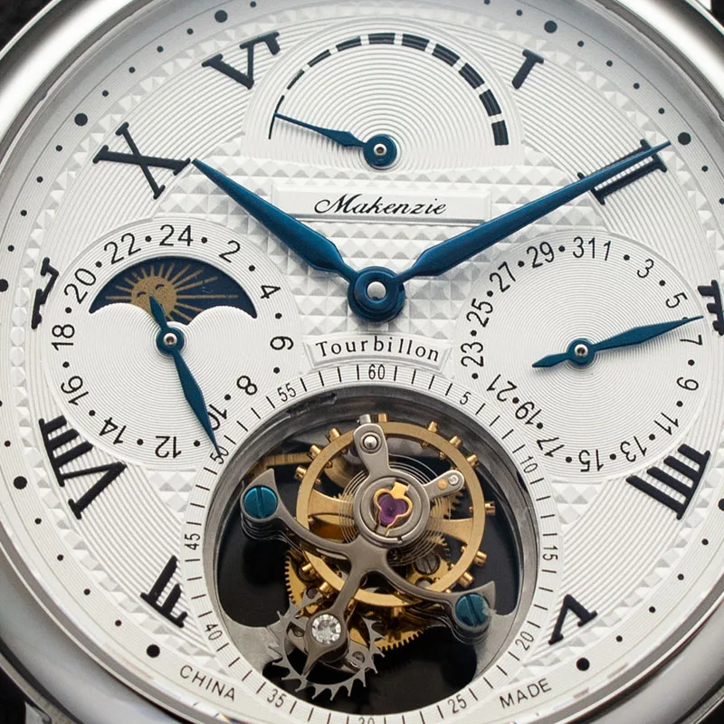 

HIGH-END PILOT TOURBILLON CHRONOGRAPH WATCHES MAN MOON PHASE ST8007 MOVEMENT FASHION MEN CALENDAR MECHANICAL WATCH POWER RESERVE