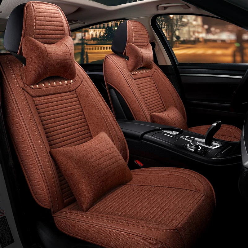 Универсальное льняное волокно чехол для автомобильного сиденья Fiat 500 pand a pnntn 124