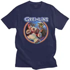 Хлопковая футболка Gremlin 84, Мужская Винтажная футболка с коротким рукавом, в стиле ретро, научная фантастика, в стиле 80-х, Mogwai, футболка с изображением монстра