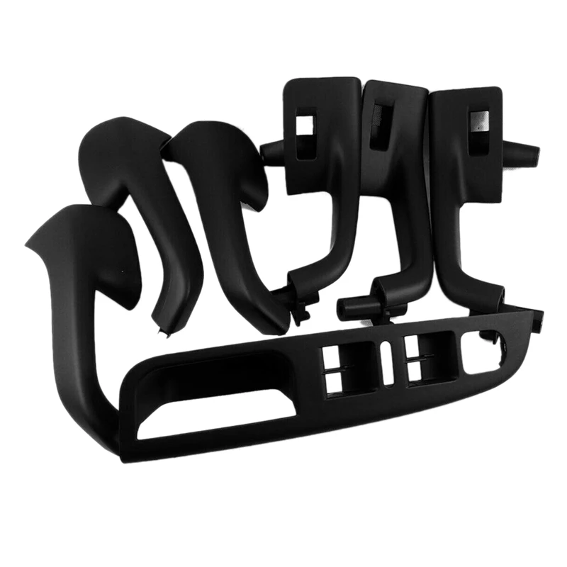 

7PCS Black Interior Handle Door Grab Window Switch Bezel Cover for Golf 5 GTi-MK5 Jetta Inner Armrest 1K0 868 040B