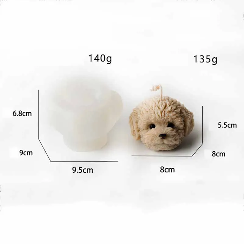 

1 Pcs 2021 New Diy Cute Teddy Avatar Candle Silicone Mold Aromatherapy Candle Making Decorating Cake Mold Handmade Soap Mold