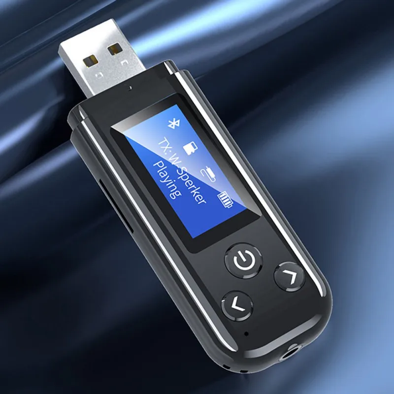 

Eshowee Bluetooth 5,0 USB ключ аудио приемник передатчик с ЖК-дисплеем для телевизора автомобиля ПК Мини 3,5 мм разъем AUX USB адаптер