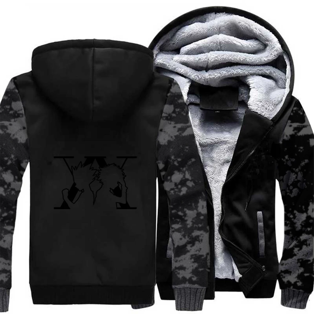 

HunterHunter Japanese Anime GonFreecss Hunters Raglan Thick Hoodies Sweatshirts Men Jackets Sweatshirt Winter Coats Sportswear