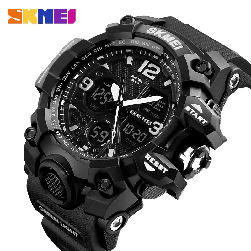 Top Brand SKMEI Sport Watch Men Military Digital Watches 5Bar Waterproof Dual Display Wristwatches Relogio Masculino 1155B images - 6