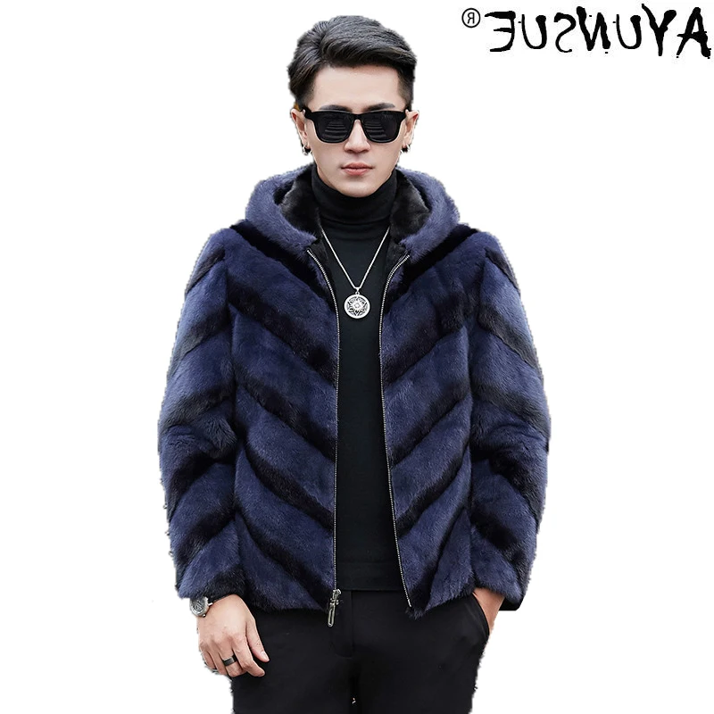 

Зимняя Быстрая мужская куртка, норковая толстовка, натуральная кожа, 100% пальто, роскошная куртка, кожа