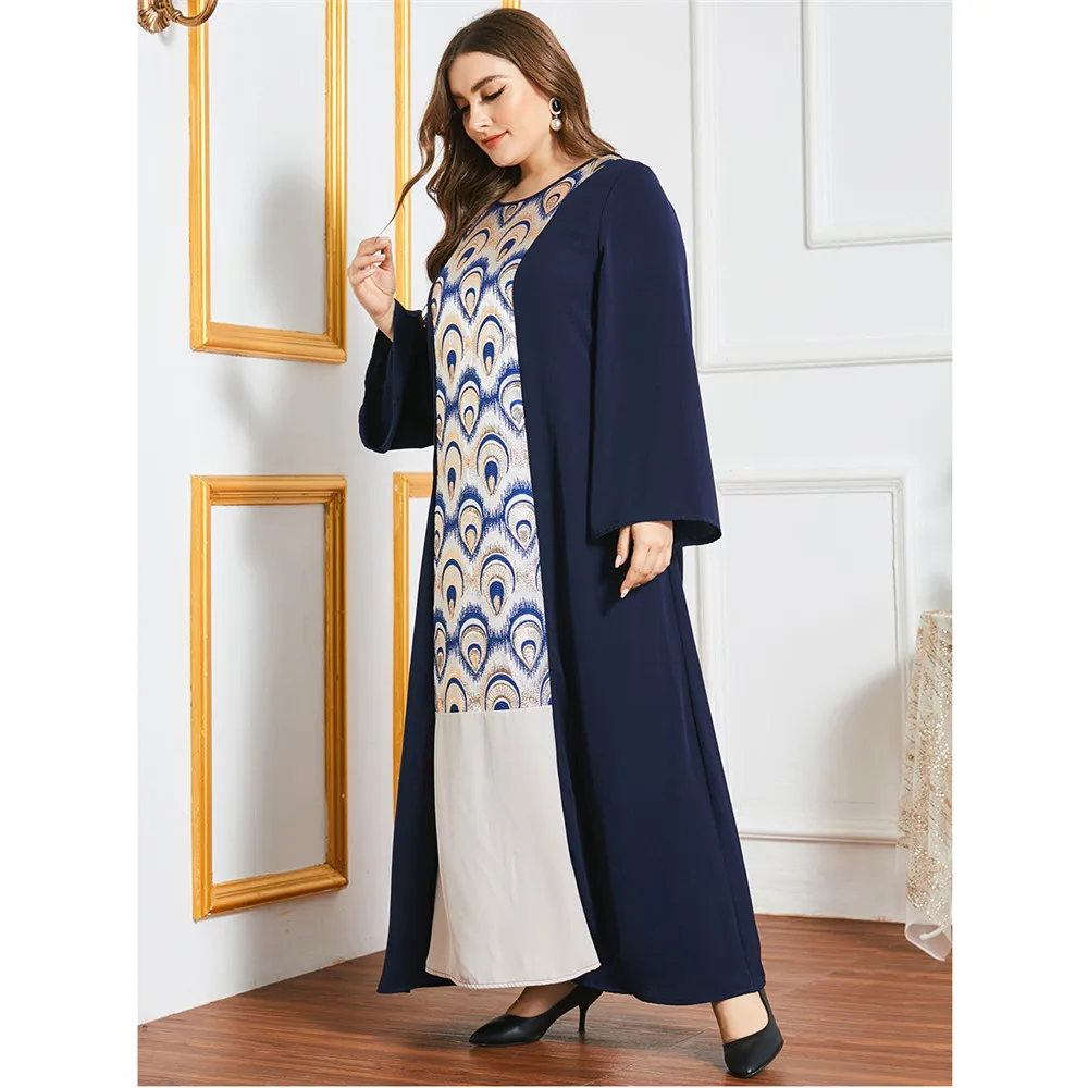 

Plus Size Kaftan Dubai Abaya Women Muslim Hijab Dress Patchwork Vintage Abayas Long Maxi Gown Vestido Islamic Clothing Arab Robe