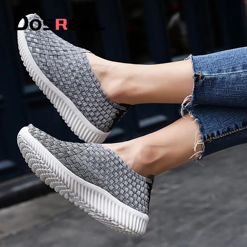 Dosreal Для женщин женские туфли на плоской подошве плоские легкие кожаные слипоны