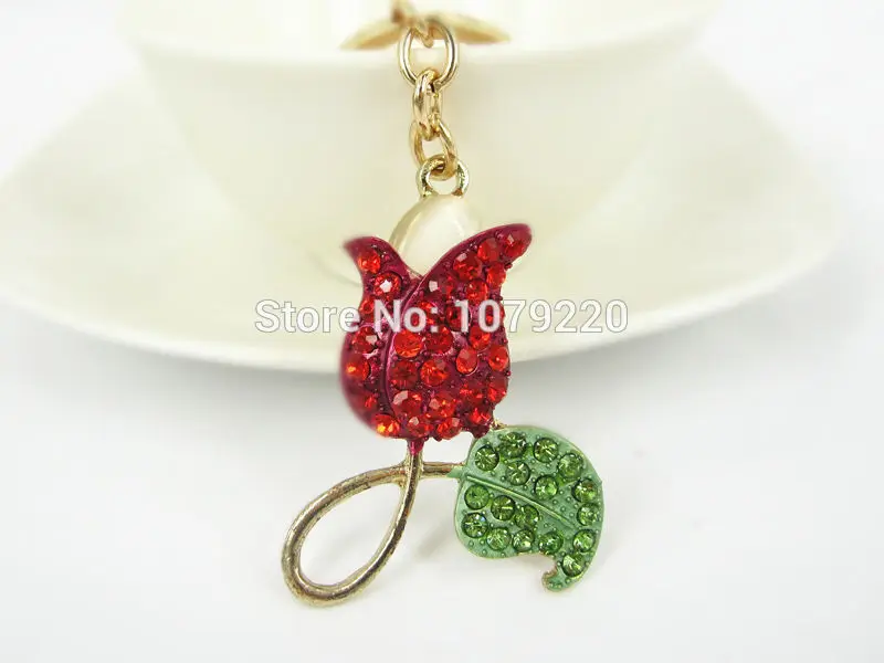 Ювелирные изделия цветы брелок Шарм цветок розы металлические брелки кулон