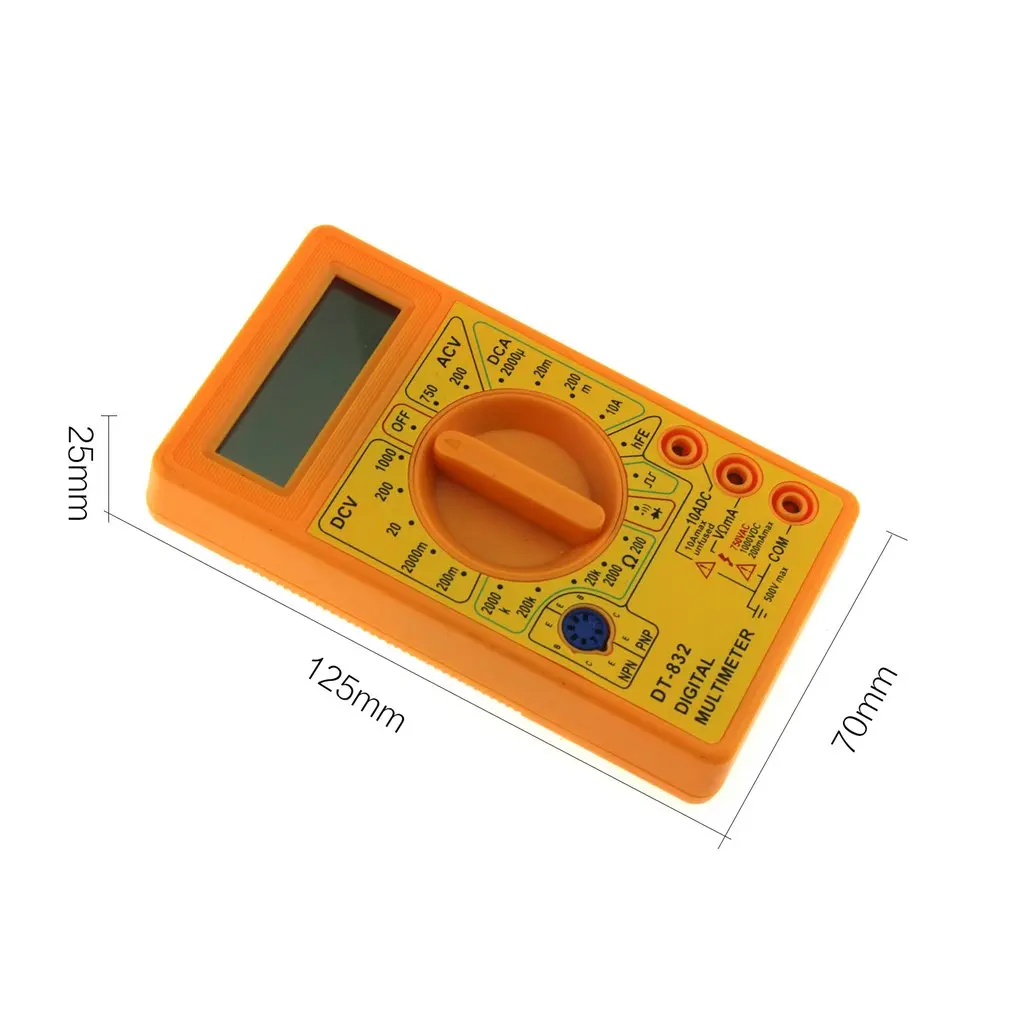 

DT-832 Digital Multimeter 1999 Auto Range Counts AC/DC Amp Volt Ohm Tester Voltmeter Ammeter ohmmeter Capacitance Multi Meter