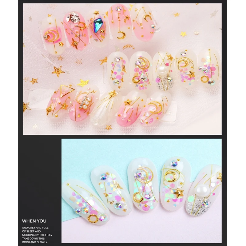 12 сеток золотые украшения для дизайна ногтей шпильки аксессуары маникюра