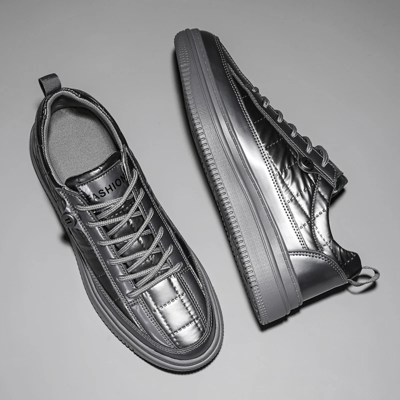 Shoes Men Sneakers Tenis Masculino Breathable Leather High Top Sneakers Non-slip Men Tennis Shoes Platform Gym Shoes Zapatillas