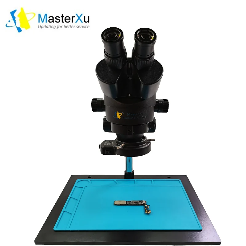 

masterxu MX-3745x continuous zoom trinocular stereo microscope 144LED liight for mobile phone repair tools