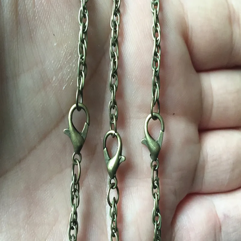 3 мм античная бронза спиральное ожерелье цепь с застежкой омар кулон аксессуары