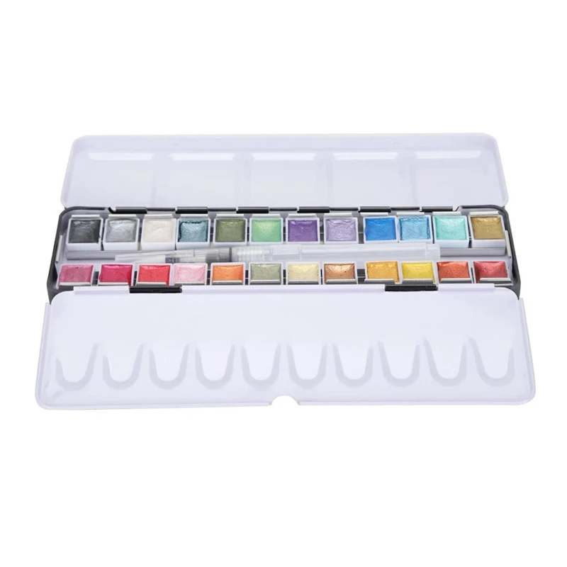 

Watercolor Pigment 24 Color Solid Watercolor Paint Set with Paint Brush for Kid Adult Beginners Artists