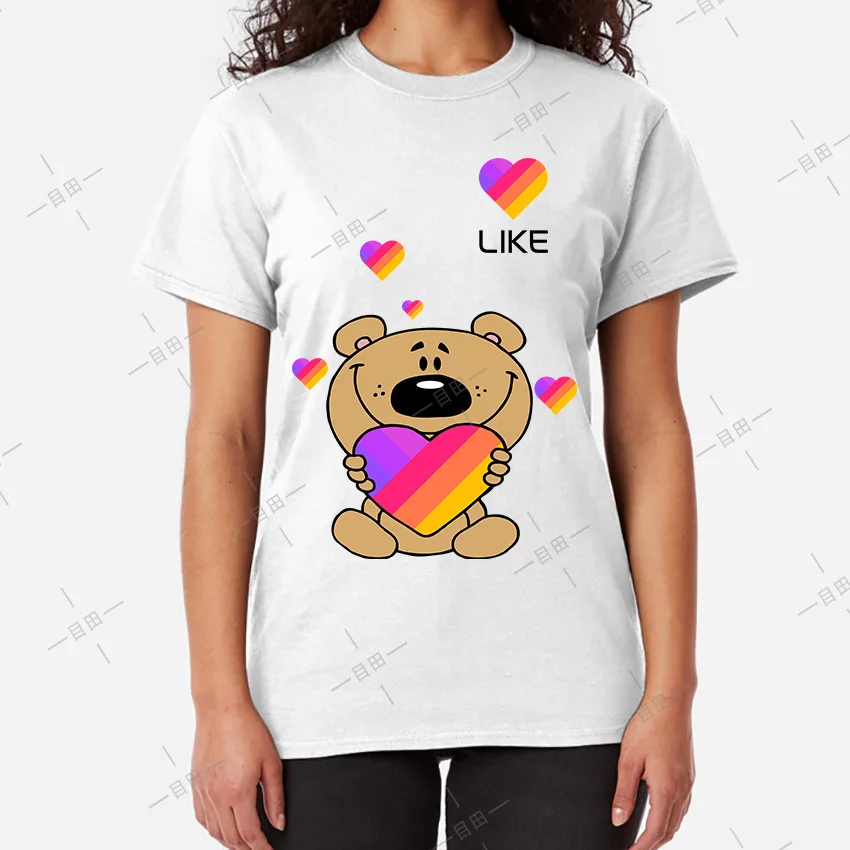 Likee футболка для приложения likee heart bear классная забавная с радугой 2019|Мужские