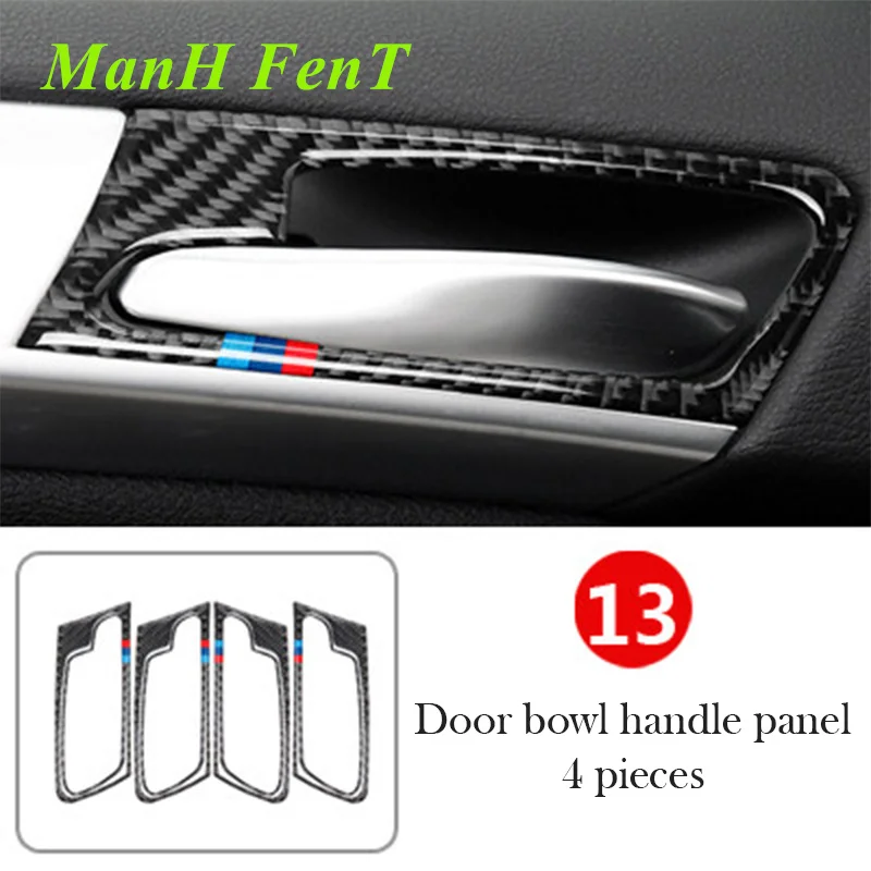 

For BMW X5 E70 X6 E71 Inner Door Bowl Handle Grame Panel Real Carbon Fiber Interior Accessories Car Decoration 3D Sticker