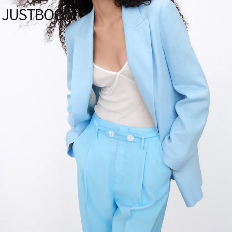 

Women's Blazer Jacket ZA 2021 Brand Designer Casual Blue Petite Longline Cape Coat Dress Plus Size Fall Oversized Boyfriend