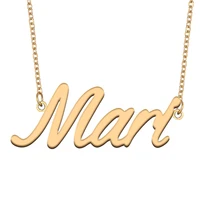 mari name necklace for women stainless steel jewelry 18k gold plated nameplate pendant femme mother girlfriend gift