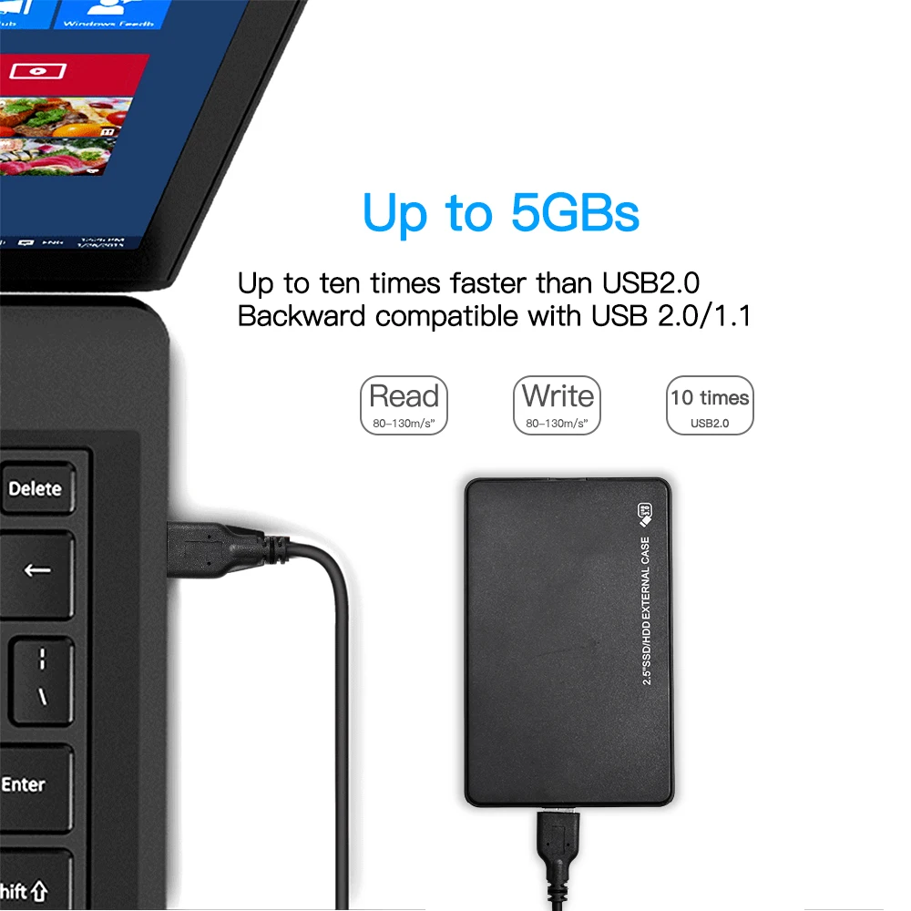 2 5 дюйма Жесткий диск SSD чехол адаптера Sata для USB 3 0 Бесплатная Гбит/с коробка