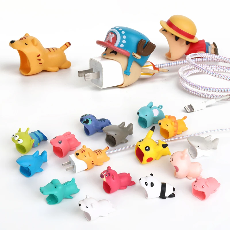 Кавайный слитный аниме USB кабель зарядное устройство протектор для Apple 5 Вт