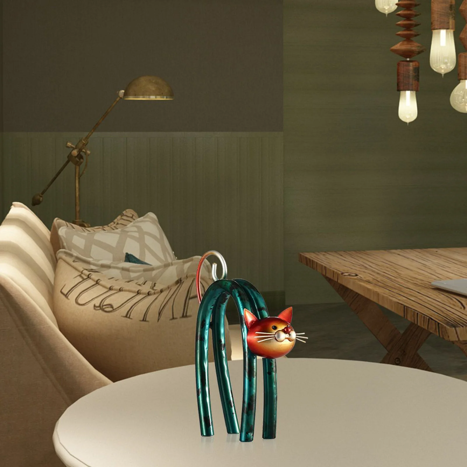 

Cat Figurines Iron Figurine Metal Design Spring Little Cat Modern Style Art Home Decoration Craft Gift For Home PLDI889