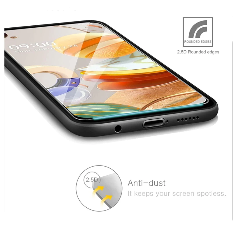 

2PCS Tempered Glass Screen Protector for LG k61 Screen Protector Glass Anti-Scratch Anti-Fingerprint 9H Hardness