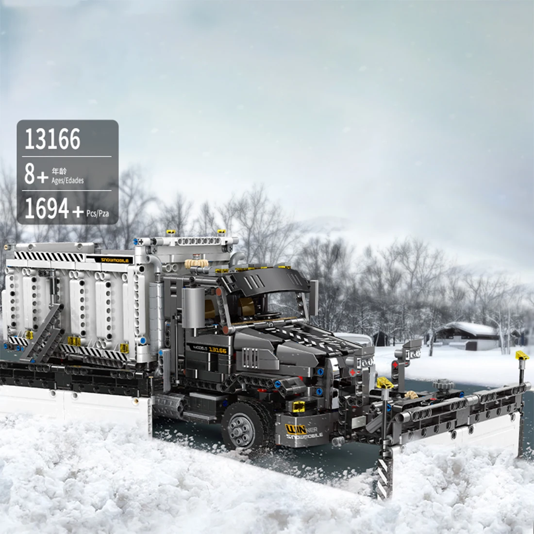 

1694Pcs Static Display Version MOC Snowplow Bricks DIY Small Particle Building Block Model