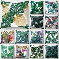 tropical plant green monstera 4343cm polyester throw pillow cushion cover home decoration sofa leaf decorative pillowcase 40506