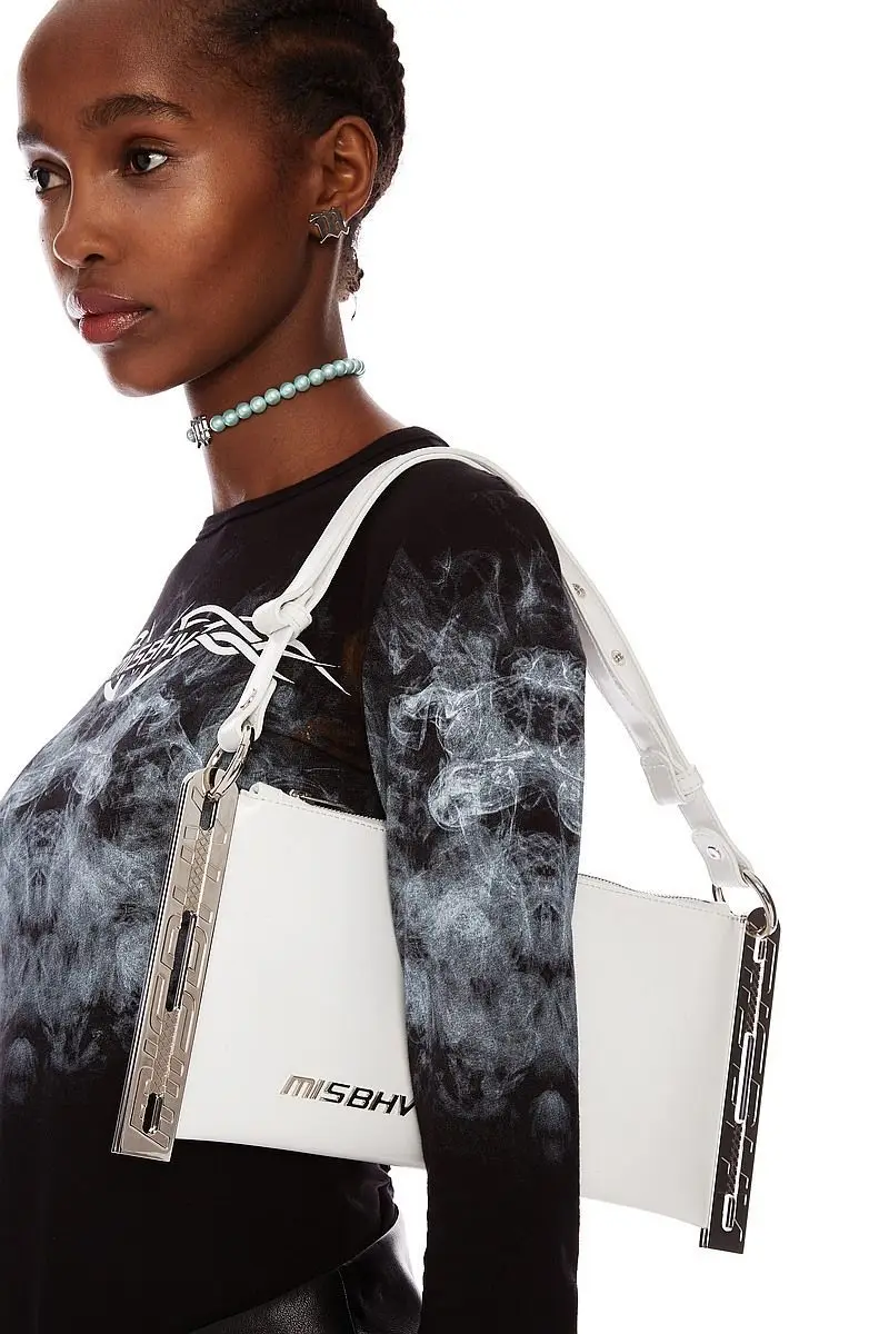 Портативная сумка через плечо Misbhv с металлическим логотипом кожаная Небольшая