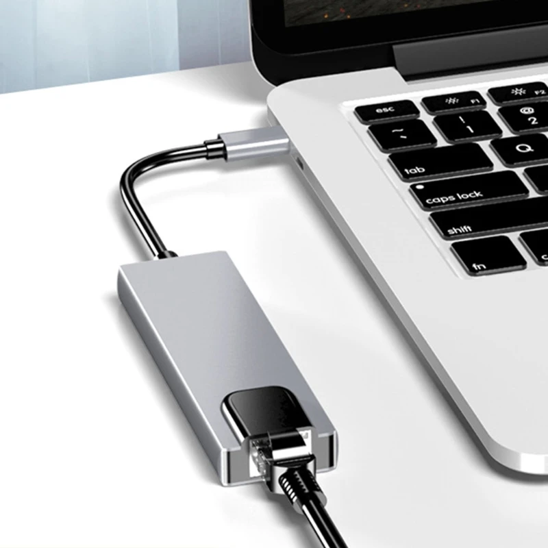 

USB3.0 High-speed Transmission 5port Hub with Ethernet 4K HDMI,USB C PD Charging N7MC