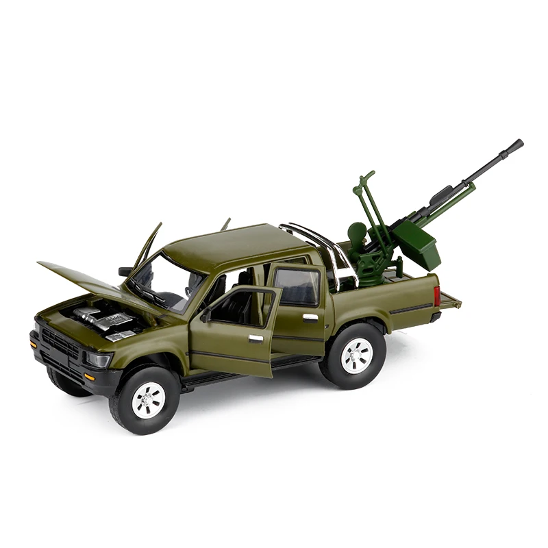 Грузовик пикап Toyota Hilux 1/32 с пистолетом антибаком литая металлическая модель